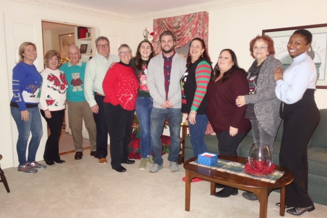 Committee members at holiday gathering
